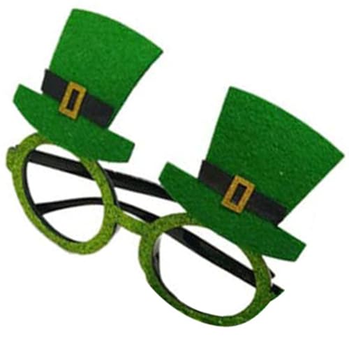 Woedpez Patrick's Day Kleeblatt-Brille, grün, Vier Kleeblätter, Sonnenbrille, Patrick's Day Zubehör für Patrick's Day Dekorationen von Woedpez