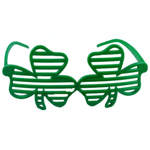 Woedpez Patrick's Day Kleeblatt Brille Grüne Sonnenbrille Mit Vier Kleeblättern Patricks Day Accessoires Für Patricks Day Dekorationen Patrick's Day Brille von Woedpez