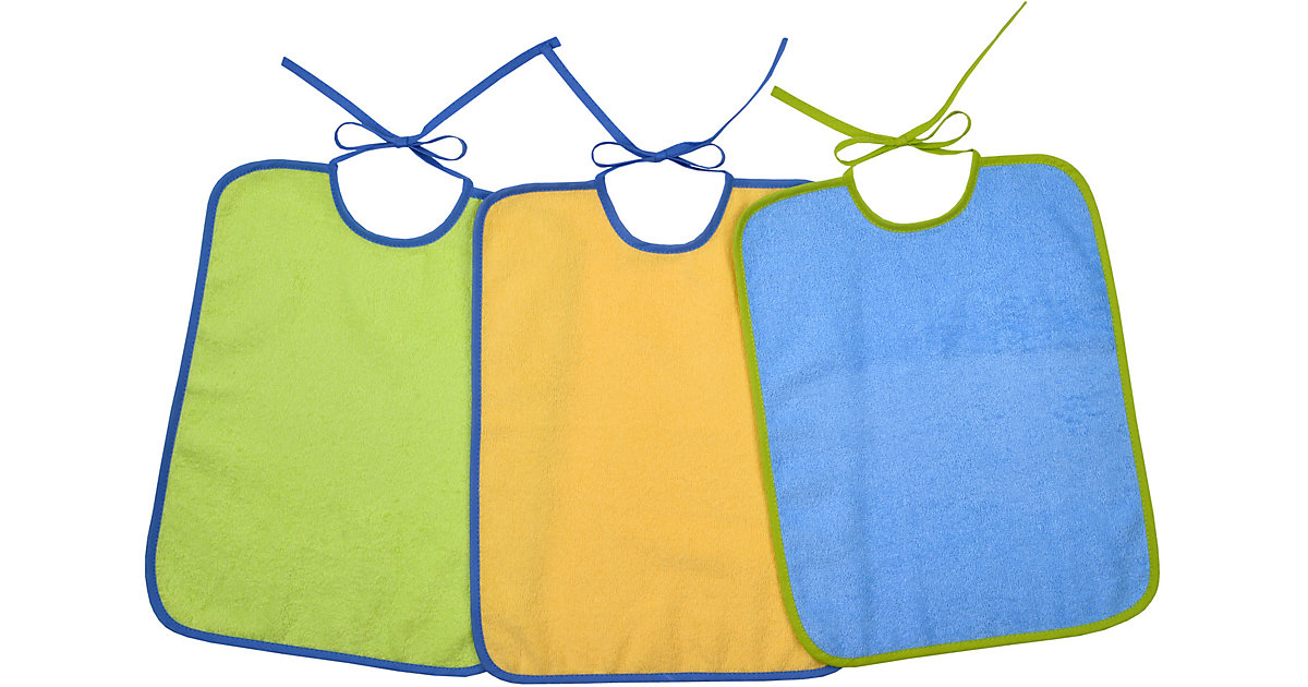 Riesen-Bindelätzchen 3er Set, grün/gelb/hellblau, 32 x 40 cm mehrfarbig Gr. 30 x 40 Riesen-Bindelätzchen 3er Set, grün/gelb/hellblau, 32 x 40 cm mehrfarbig Gr. 30 x 40 von Wörner