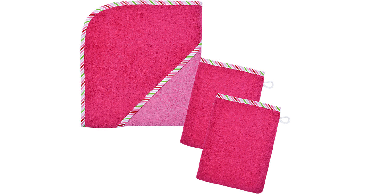 Set Kapuzenbadetuch mit 2 Waschlappen, orchidee-beere pink/rosa Gr. 80 x 80 Set Kapuzenbadetuch mit 2 Waschlappen, orchidee-beere pink/rosa Gr. 80 x 80 von Wörner
