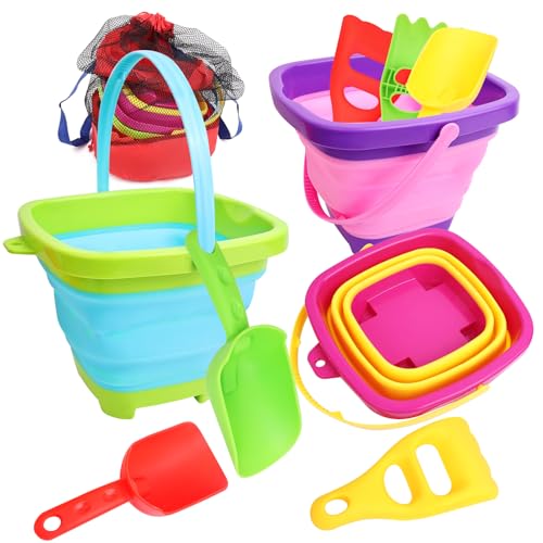 Wogueish Sandspielzeug Strandspielzeug Kinder, 6 Stück Sandkastenspielzeug Kinder mit faltbarem Eimer, Tasche, Beach Toy Set (2 L) Wogueish Sandspielzeug Strandspielzeug Kinder, 6 Stück Sandkastenspielzeug Kinder mit faltbarem Eimer, Tasche, Beach Toy Set (2 L) von Wogueish