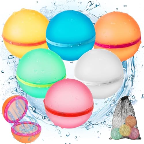 Wohlstand 8 Stück Wasserspielzeug für den Sommer,Wiederverwendbare Wasserbomben Selbstschließend,Wasserbomben Selbstschließend Wiederverwendbar mit schwarzer Netztasche Wohlstand 8 Stück Wasserspielzeug für den Sommer,Wiederverwendbare Wasserbomben Selbstschließend,Wasserbomben Selbstschließend Wiederverwendbar mit schwarzer Netztasche von Wohlstand