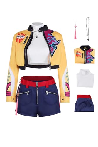 Wolancy Anime Cosplay Kostüm für Mädchen Rumi Mira Zoey Outfits Band Girlgroup Ultrakurz Bauchfrei Jacke Tank Top Shorts Rock Set mit Zubehör Halloween Karneval Wolancy Anime Cosplay Kostüm für Mädchen Rumi Mira Zoey Outfits Band Girlgroup Ultrakurz Bauchfrei Jacke Tank Top Shorts Rock Set mit Zubehör Halloween Karneval von Wolancy