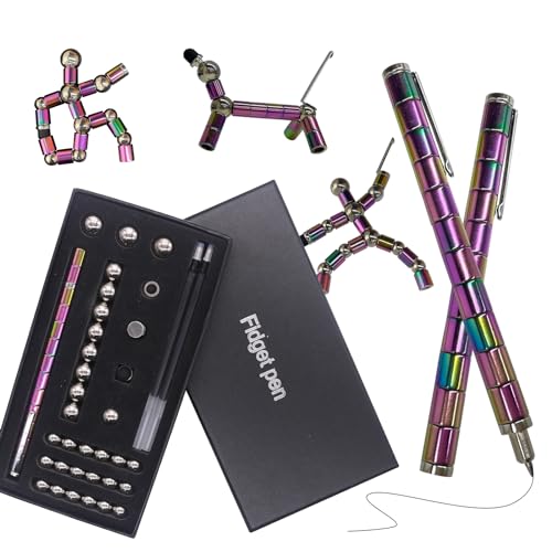 Wolancy Magnetic Pen, Multifunktionaler verformbarer Schreibstift aus Metall, Magnetischer Eingabestift Bedienbarer Bildschirm, Dekompressionsspielzeug Geschenk für Kinder und Erwachsene von Wolancy
