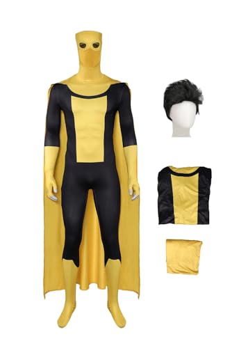 Wolancy Mark Grayson Cosplay Kostüm mit Perücke Gelbe Schwarze Bodysuit Anime Jumpsuit Umhang Kampf Uniform Anzug Overall Halloween Karneval Outfit Wolancy Mark Grayson Cosplay Kostüm mit Perücke Gelbe Schwarze Bodysuit Anime Jumpsuit Umhang Kampf Uniform Anzug Overall Halloween Karneval Outfit von Wolancy