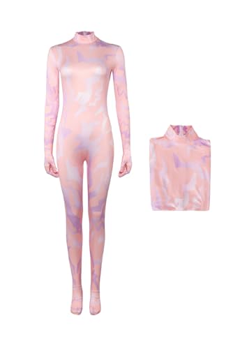 Wolancy Rumi Cosplay Jumpsuit Anime Overall Damen Rosa Bedruckte Tattoo Kostüm Demon Streifen Bodysuit Party Halloween Karneval Anzug Wolancy Rumi Cosplay Jumpsuit Anime Overall Damen Rosa Bedruckte Tattoo Kostüm Demon Streifen Bodysuit Party Halloween Karneval Anzug von Wolancy