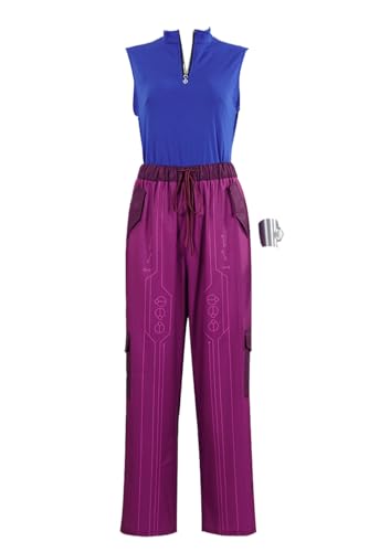 Wolancy Zombies Kostüm Alien Addison Cosplay Outfits Ärmelloses Tank Top und Hose Set Damen Zweiteiler Hosenanzug Sommer Party Halloween Anzug von Wolancy