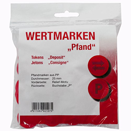 Wertmarken-Chips Pfand, rot, 100 Stk. von Wolf & Appenzeller