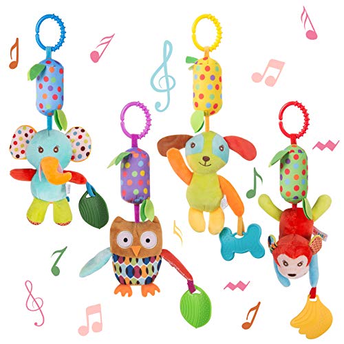 WolinTek Baby Kinderwagen Spielzeug mit Glöckchen,4 Stück Baby Spielzeug Kinderwagen Spielzeug Kinderbett Anhänge Cartoon Tier hängen Rassel Kleinkind Spielzeug,Lernspielzeug für Neugeborene WolinTek Baby Kinderwagen Spielzeug mit Glöckchen,4 Stück Baby Spielzeug Kinderwagen Spielzeug Kinderbett Anhänge Cartoon Tier hängen Rassel Kleinkind Spielzeug,Lernspielzeug für Neugeborene von WolinTek