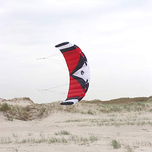 Wolkenstürmer® Paraflex Sport 2.3 Lenkmatte, rot - „Ready to Fly“ Lenkmatte inkl. Lenkbar - Zweileiner Lenkdrachen für Jungendliche und Erwachsene von Wolkenstürmer