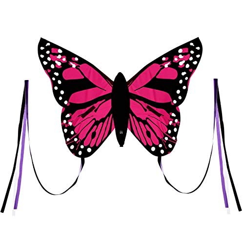 Wolkenstürmer® Bella Butterfly (pink) Kinderdrachen - 1-Leiner Kinderdrachen mit Gestänge - inkl. Handgriff und 40m Schnur -110cm Spannweite von Wolkenstürmer