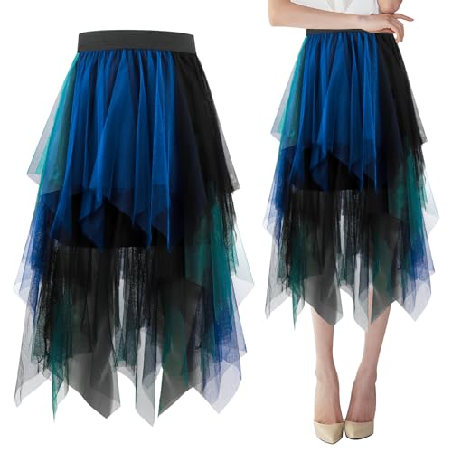 Damen Tüllrock Lang, Asymmetrisch Faltenrock, Elastische Tüll Rock Unregelmäßig, Schwarz Blau Hohe Taille Unterrock Midirock, Lagenrock Abschlussball, Faltenkleid A-Linie Fasching Karneval Party Damen Tüllrock Lang, Asymmetrisch Faltenrock, Elastische Tüll Rock Unregelmäßig, Schwarz Blau Hohe Taille Unterrock Midirock, Lagenrock Abschlussball, Faltenkleid A-Linie Fasching Karneval Party von Wolkstello