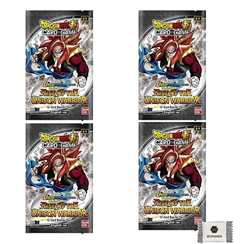 Womanda Dragon Ball Z - Sammelkarten - Booster - Verschiedene Sets (Rise of The Unison Warrior, 4 Booster) von Womanda