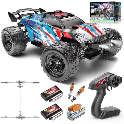 Ferngesteuertes Auto Erwachsene 1:18, RC Car 4WD Offroad 40 km/h mit Metallgetriebe und 2X 1200mAh Batterien, RC Car Kompakt für Außenbereich von Womaqu