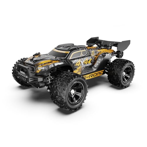 Womaqu Ferngesteuertes Auto Erwachsene &Jungen 1:18, RC Car 4WD monstertruck ferngesteuert Offroad 40 km/h mit Metallgetriebe und 2X 1500mAh Batterien von Womaqu