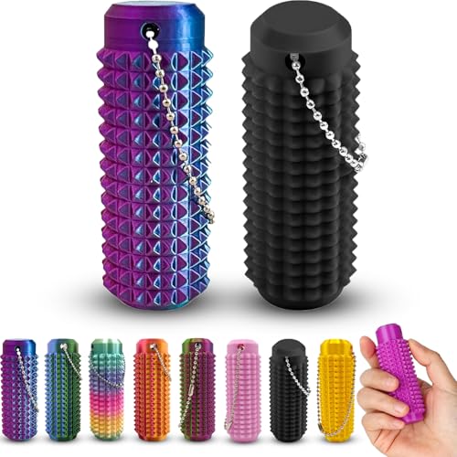 Little Ouchies Fidget-Schlüsselanhänger, Angstlinderung, Schmerzlinderung, Bumpy, Fidget-Spielzeug, Geschenk für Freunde, Violett + Schwarz von Womefic