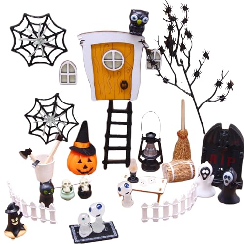 Womsclo 35pcs/Set Halloween Miniatures Kit Horror Dollhouse Halloween Handwerksmittel DIY Mini wasserdichte glühende Village Accessoires Innenhöfe Fischtanks Kristallkugeln, Miniaturen Womsclo 35pcs/Set Halloween Miniatures Kit Horror Dollhouse Halloween Handwerksmittel DIY Mini wasserdichte glühende Village Accessoires Innenhöfe Fischtanks Kristallkugeln, Miniaturen von Womsclo
