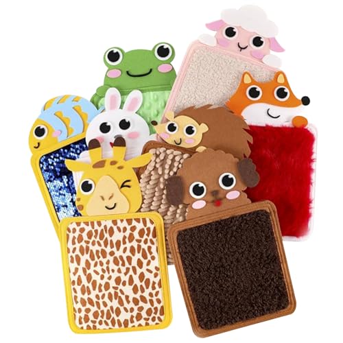 Womsclo 8PCS Sensory Mats Set, sensorische Spielzeuge mit weichem Tier mit unterschiedlichen Texturen, die Stressabbau ansprechen und sensorische Tafel für die Entwicklung für Kleinkinder -Sensor von Womsclo