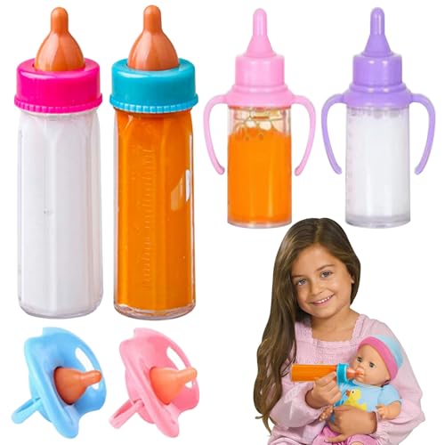Babypuppenflaschen mit Schnuller, Magics Babypuppenflaschen mit verschwundenem Milch oder Saft, lustige Simulation Puppenzubehör für Kindergeschenk, Babypuppenflaschen Babypuppenflaschen mit Schnuller, Magics Babypuppenflaschen mit verschwundenem Milch oder Saft, lustige Simulation Puppenzubehör für Kindergeschenk, Babypuppenflaschen von Womsclo