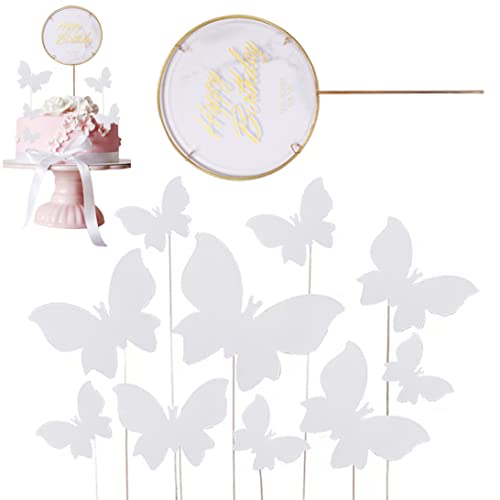 Cake Toper Butterfly Cupcake Topper 3D Schmetterling Kuchen Dekor hohlen Schmetterling für Geburtstagsfeiern Versorgung 11pcs Weiß, Schmetterlings -Kuchen -Topper Cake Toper Butterfly Cupcake Topper 3D Schmetterling Kuchen Dekor hohlen Schmetterling für Geburtstagsfeiern Versorgung 11pcs Weiß, Schmetterlings -Kuchen -Topper von Womsclo