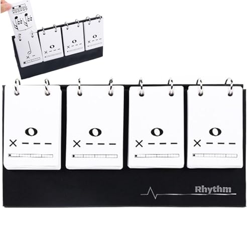 Womsclo Music Flash -Karten, Musiktheorie Rhythmus Flash -Karten Notiz Training Kartenausbildung - Verbesserung der Sichtlesen und musikalischer Terminologie für Anfänger Music Students, Schwarz von Womsclo