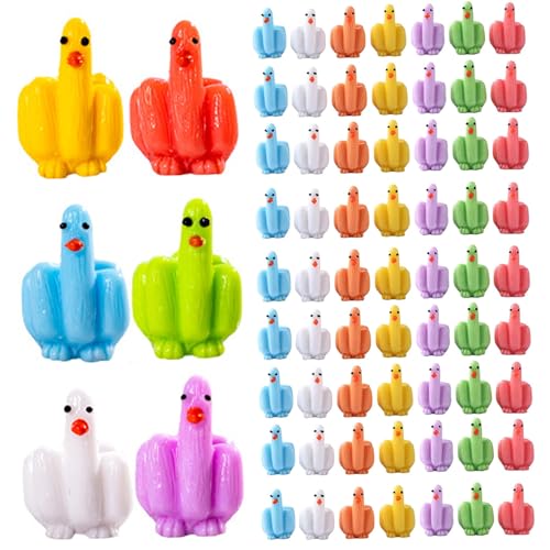 Womsclo 60pcs Mini Enten, farbenfrohe lustige winzige Mittelfinger -Ente zum Verstecken und Suchen von Womsclo