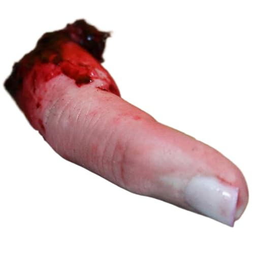 Womsclo Abgetrennte Finger realistische blutige, beängstigende, hackte Finger mit Nagel 3, 15 Zoll abgetrennte Körperteile für Halloween, Spukhaus, Party von Womsclo