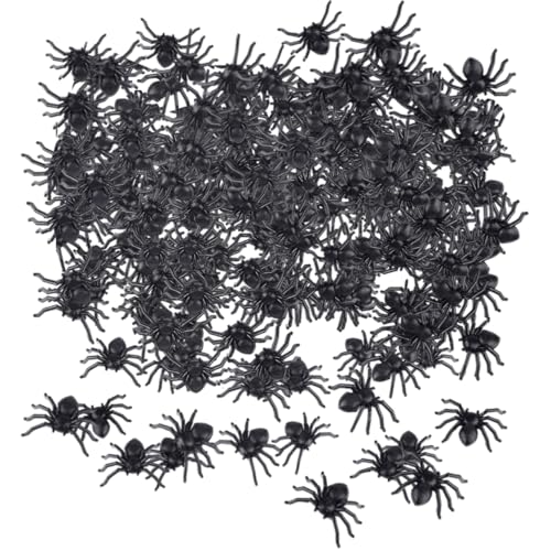 Womsclo Halloween Mini gefälschte Spinnen Plastik Realistische Spinnen Streichprops für Spukhaus 300pcs, Mini gefälschte von Womsclo