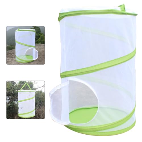Womsclo Insektenlebensraum Käfig Insekten Raupe Hausnetz Insekten Terrarium Mesh Cage mit Reißverschlussschutz L, Insektenlebensraum Käfig von Womsclo