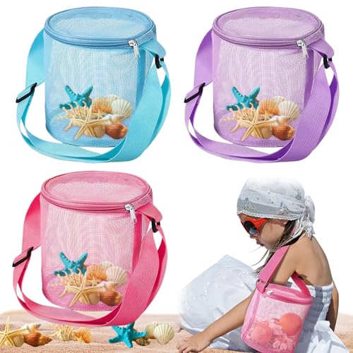 Womsclo Muschelbeutel 3pcs große Kapazität Sammelnsbeutelzylindrisch -Mesh -Strandbeutel, Sand Toy Bag mit verstellbaren Trageträgern und Reißverschlüsse für Jungen und Mädchen, Seashell -Tasche Womsclo Muschelbeutel 3pcs große Kapazität Sammelnsbeutelzylindrisch -Mesh -Strandbeutel, Sand Toy Bag mit verstellbaren Trageträgern und Reißverschlüsse für Jungen und Mädchen, Seashell -Tasche von Womsclo