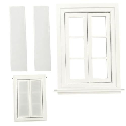 Womsclo Puppenhausmöbel, Klassische weiße Holzpuppenhausfenster, 1/12 Skala Dollhouse Miniaturen DIY Dollhouse Miniaturen Szenen Fenstermodell für Puppenhauszubehör Womsclo Puppenhausmöbel, Klassische weiße Holzpuppenhausfenster, 1/12 Skala Dollhouse Miniaturen DIY Dollhouse Miniaturen Szenen Fenstermodell für Puppenhauszubehör von Womsclo
