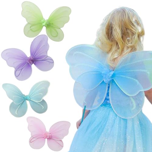 Womsclo Schmetterlingsflügel für Mädchen 4pcs 4 Farbflügel 18x14 Faltbarer Kostüm Süßes dekorativ Womsclo Schmetterlingsflügel für Mädchen 4pcs 4 Farbflügel 18x14 Faltbarer Kostüm Süßes dekorativ von Womsclo