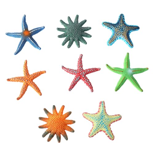 Womsclo Sea Animal Toys, 8PCS -Simulationssternfische, weiche Gummi -Tauchspielzeug, 7,1 x 7,9 Zoll für Aquariumdekoration von Womsclo