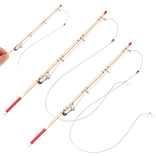 Womsclo Spielzeugfischereistange, 2pcs Miniaturfischerei Stange 1:12 Miniaturfischereiungsstangen Dollhouse Fischereistab Womsclo Spielzeugfischereistange, 2pcs Miniaturfischerei Stange 1:12 Miniaturfischereiungsstangen Dollhouse Fischereistab von Womsclo