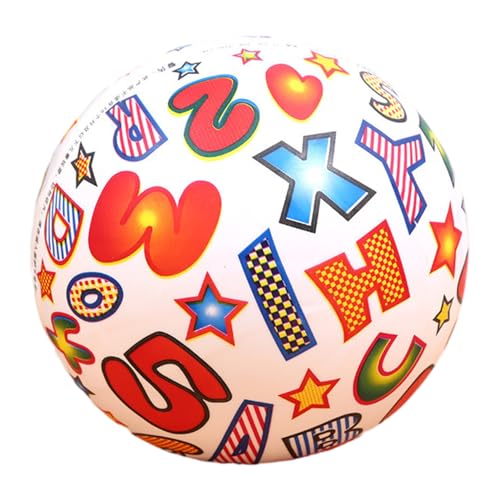 Womsclo Weicher Fußballkugel, Babyfußballkugel Buntes Buchstabenmuster 8.7 PVC Soft Educational & Fine Motor für Zuhause, Kindergarten Womsclo Weicher Fußballkugel, Babyfußballkugel Buntes Buchstabenmuster 8.7 PVC Soft Educational & Fine Motor für Zuhause, Kindergarten von Womsclo