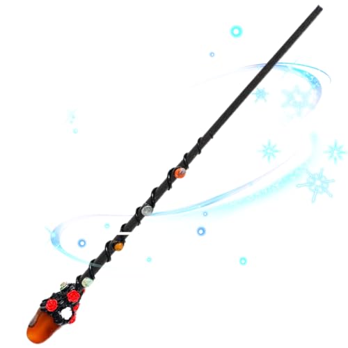 Womsclo Zauberer Zauberstab, 11 Zoll Kristallstab, Halloween Red Achate und Rose Witch Zauberstab für Cosplay Halloween Kostümzubehör Geschenk, Zauberer Womsclo Zauberer Zauberstab, 11 Zoll Kristallstab, Halloween Red Achate und Rose Witch Zauberstab für Cosplay Halloween Kostümzubehör Geschenk, Zauberer von Womsclo