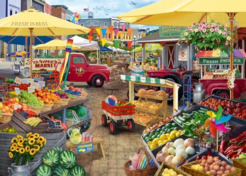 Wonder Forge Farmer's Market Day Puzzle für Erwachsene, 1000 Teile, einzigartige, perfekt sitzende Teile, lustige, lebendige Bilder, exklusiv von Amazon Wonder Forge Farmer's Market Day Puzzle für Erwachsene, 1000 Teile, einzigartige, perfekt sitzende Teile, lustige, lebendige Bilder, exklusiv von Amazon von Wonder Forge
