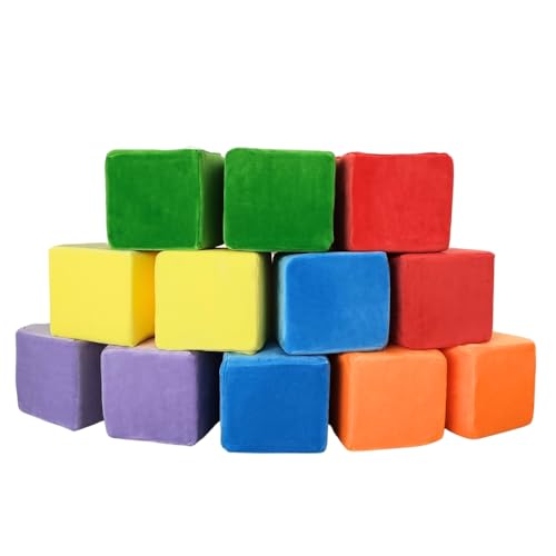 Wonder Space Plüsch Schaum Bausteine - Bauen & Stapeln Kindergartenspielzeug Geschenk für Kleinkinder, Weicher Glatter Samtbezug, Frühe Erziehung Motorik & Gehirn Entwicklung (Würfel, Regenbogen) Wonder Space Plüsch Schaum Bausteine - Bauen & Stapeln Kindergartenspielzeug Geschenk für Kleinkinder, Weicher Glatter Samtbezug, Frühe Erziehung Motorik & Gehirn Entwicklung (Würfel, Regenbogen) von Wonder Space