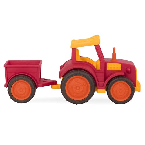 Battat Traktor mit Anhänger 31 cm LKW – Kinder Auto Spielzeug Outdoor Sandkasten Sandspielzeug – Fahrzeug für Mädchen und Jungen ab 1 Jahr von Battat