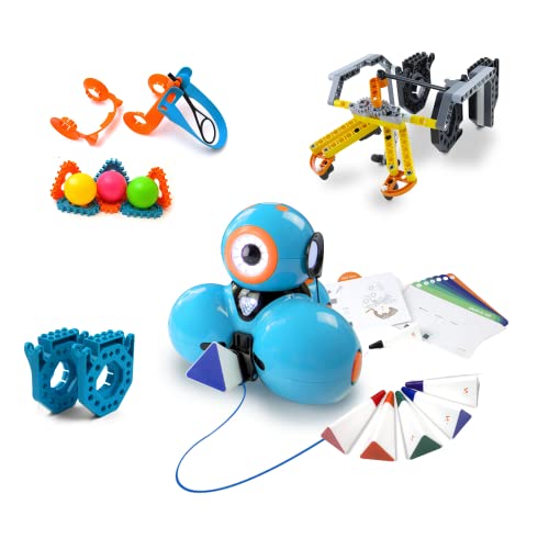 Wonder Workshop Dash Robot Wonder Pack – Coding Robot Educational Bundle for Kids 6+ – Free STEM Apps with Instructional Videos - Launcher toy, Sketch Kit drawing, Gripper Building von Wonder Workshop