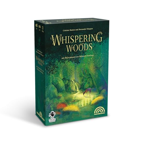 Wonderbow Whispering Woods Brettspiel • Zauberhaftes Plättchenlegespiel mit Tierfiguren • Wunderschöne Illustrationen • Familienspiel ab 10 Jahren (Deutsch), 1-4 Spieler von Wonderbow