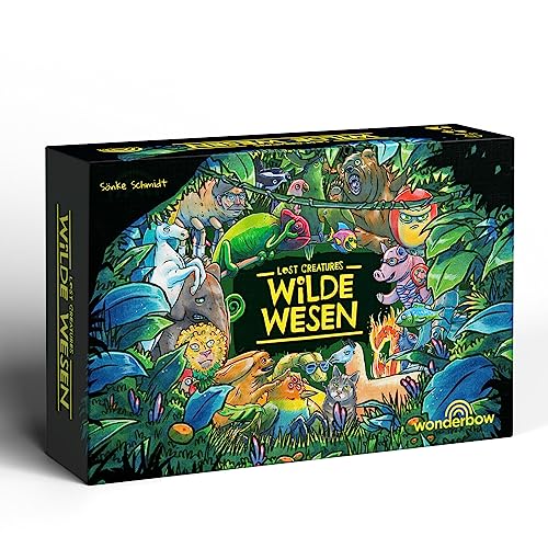 Wonderbow Wilde Wesen Kartenspiel • Lustiges Familienspiel voller Wortspiele perfekt für Erwachsene, Jugendliche und Kinder • 15 Minuten, ab 5 Jahren, 2-5 Spieler Wonderbow Wilde Wesen Kartenspiel • Lustiges Familienspiel voller Wortspiele perfekt für Erwachsene, Jugendliche und Kinder • 15 Minuten, ab 5 Jahren, 2-5 Spieler von Wonderbow