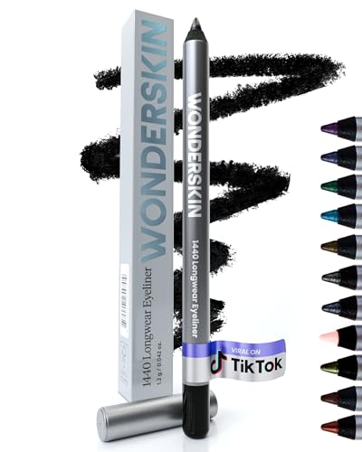 Wonderskin 1440 Longwear Black Wasserdichter Eyeliner-Stift – Anspitzbarer Schwarzer Eyeliner-Stift Und Wischfeste Eyeliner-Stifte (Lakritze) von Wonderskin