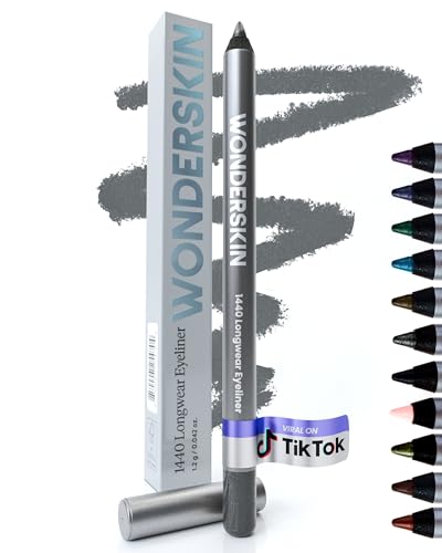 Wonderskin 1440 Longwear Blue Glitter Wasserfester Eyeliner-Stift – Anspitzbarer Eyeliner-Stift Und Wischfeste Eyeliner-Stifte (Oyster Blue) von Wonderskin