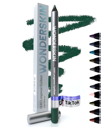 Wonderskin 1440 Longwear Green Wasserfester Eyeliner-Stift – Anspitzbarer Eyeliner-Stift Und Wischfeste Grüne Eyeliner-Stifte (Kiefer) von Wonderskin