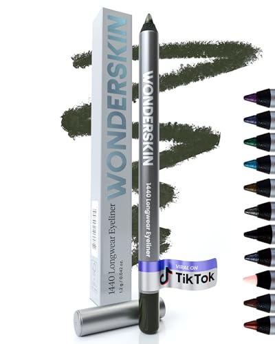 Wonderskin 1440 Longwear Green Wasserfester Eyeliner-Stift – Anspitzbarer Eyeliner-Stift Und Wischfeste Grüne Eyeliner-Stifte (Oliv) von Wonderskin