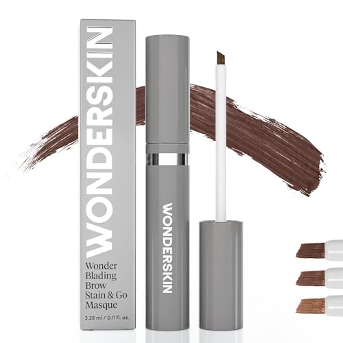 Wonderskin Augenbrauen-Tönung – Wonder Blading Brow Stain & Go Masque, Langlebige Brauen-Tönung, Übertragungs- Und Wischfester Augenbrauenfleck (Dark Brunette) von Wonderskin