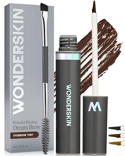 Wonderskin Dream Brow Augenbrauen-Gel, Langanhaltendes Augenbrauen-Gel, Wasserfest, Übertragungssicher, Getönte Augenbrauen-Mascara (Dark Brunette) von Wonderskin