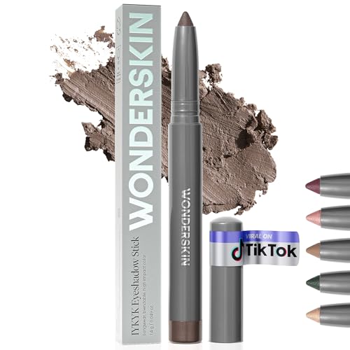 Wonderskin IYKYK Lidschattenstift – Langlebige Lidschattenstifte, Bruchfester Und Wasserfester, Schimmernder Lidschattenstift Mit Integriertem Spitzer (Ash) von Wonderskin