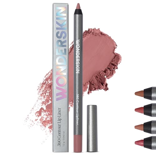 Wonderskin Lip Liner Pencil – 360 Contour Lipliner, Langlebig, Spitzbar, Wasserfest Und Übertragungssicher, Nude Lip Liner Pencil (Rouge) von Wonderskin